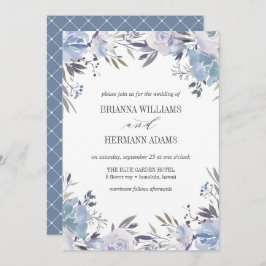 Dream Blue | Fancy bruiloft met bloemen Kaart