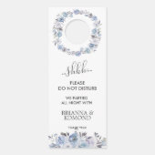 Dream Blue Floral bruiloft gast niet storen Deurhanger (Voorkant)