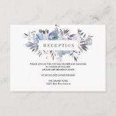 Dream Blue | Floral BRUILOFT Receptie Enclosure Informatiekaartje (Voorkant)