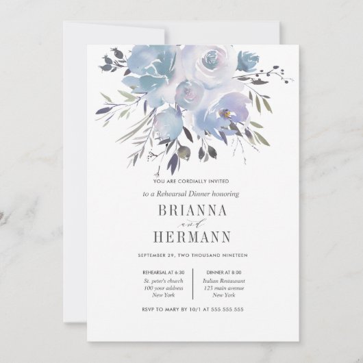 Dream Blue | Flowers Weddenrennen Kaart (Voorkant)