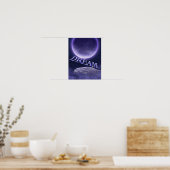Dream Blue Moon Fantasy Inspirerend Poster (Keuken)