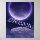 Dream Blue Moon Fantasy Inspirerend Poster (Voorkant)
