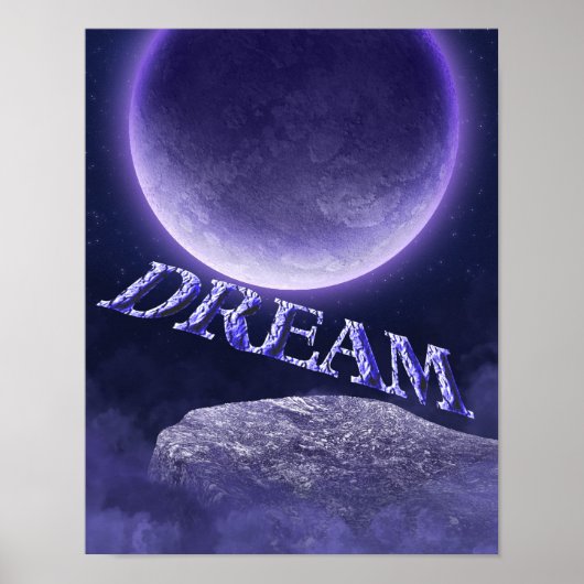 Dream Blue Moon Fantasy Inspirerend Poster (Voorkant)