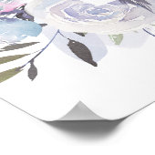 Dream Blue Square Unplugged Wedding Ceremony Sign Poster (Hoek)