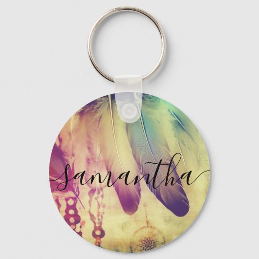 Dream Boho Bohemian Style Dreamcatcher Feathers Sleutelhanger (Voorkant)
