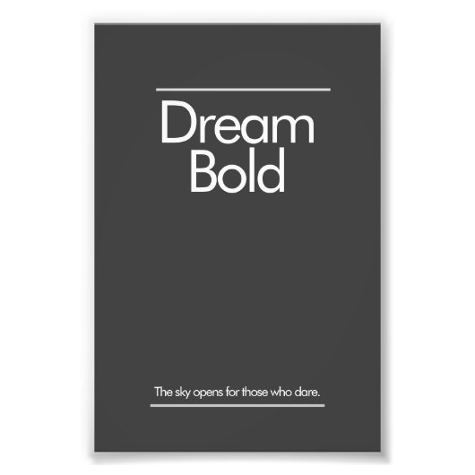 "Dream Bold” Minimalist Office Poster (Voorkant)