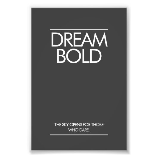 "Dream Bold” Minimalist Office Poster (Voorkant)