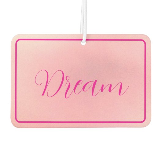 "Dream" Bright Pink Letter Gradient Pink Luchtverfrisser (Achterkant)