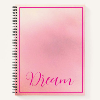 "Dream" Bright Pink Letter Gradient Pink Notitieboek