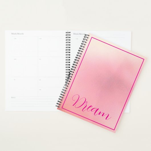 "Dream" Bright Pink Letter Gradient Pink Planner (Display)