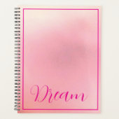 "Dream" Bright Pink Letter Gradient Pink Planner (Voorkant)