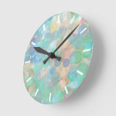 Dream Bubbles Blue en Tan Ronde Klok (Hoek)