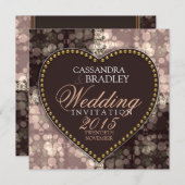 Dream Bubbles Chocolate Wedding Invitations Kaart (Voorkant / Achterkant)