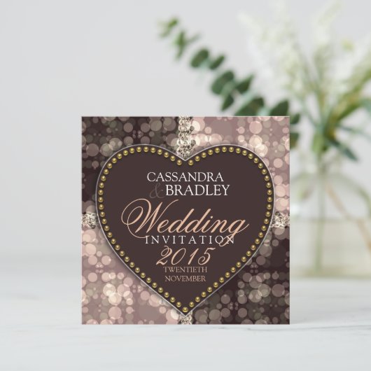 Dream Bubbles Chocolate Wedding Invitations Kaart (Staand voorkant)