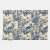 Dream Castle Classic Blue en Ivory Toile de Jouy Theedoek (Horizontaal)