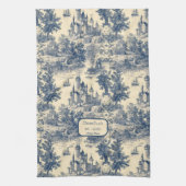 Dream Castle Classic Blue en Ivory Toile de Jouy Theedoek (Verticaal)