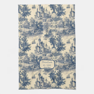 Dream Castle Classic Blue en Ivory Toile de Jouy Theedoek