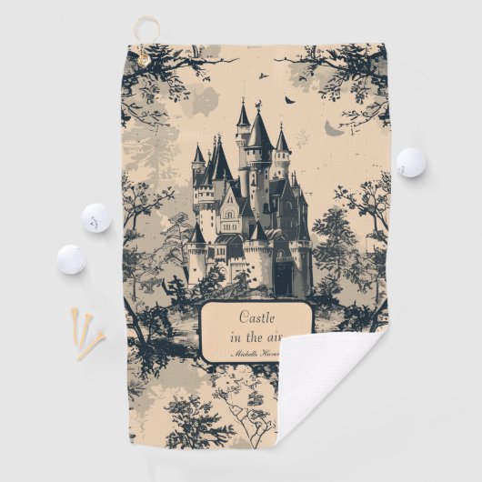 Dream Castle Midnight en Ivory Toile de Jouy Golfhanddoek (Insitu)