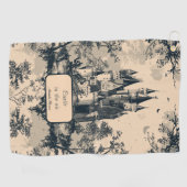 Dream Castle Midnight en Ivory Toile de Jouy Golfhanddoek (Horizontaal)