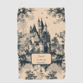 Dream Castle Midnight en Ivory Toile de Jouy Golfhanddoek (Voorkant)