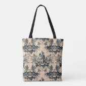 Dream Castle Midnight en Ivory Toile de Jouy Tote Bag (Achterkant)