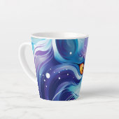 Dream Cat Abstracte wereld van kleuren Latte Mok (Linkerhoek)