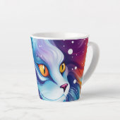 Dream Cat Abstracte wereld van kleuren Latte Mok (Rechterhoek)
