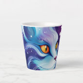 Dream Cat Abstracte wereld van kleuren Latte Mok (Voorkant)