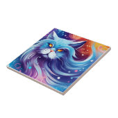 Dream Cat Abstracte wereld van kleuren Tegeltje (Zijkant)