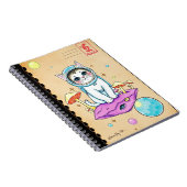 Dream Cat Journal - Retro Cosmic Vibes Notitieboek (Rechterzijde)
