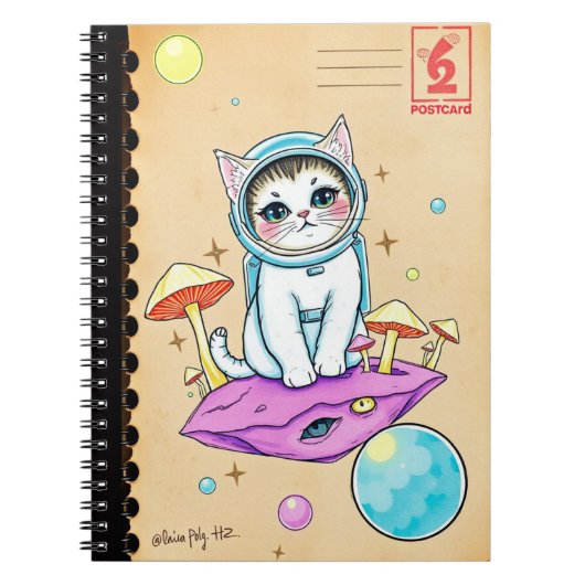 Dream Cat Journal - Retro Cosmic Vibes Notitieboek (Voorkant)