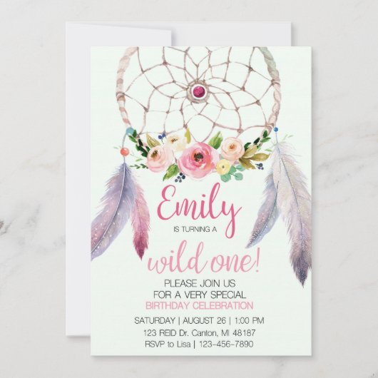 Dream Catcher 1st Birthday Kaart (Voorkant)