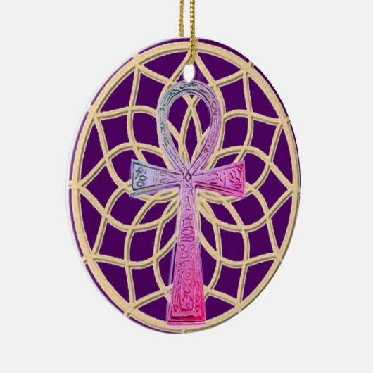 Dream Catcher Ankh Keramisch Ornament (Rechts)