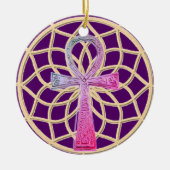 Dream Catcher Ankh Keramisch Ornament (Voorkant)