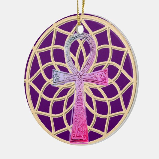 Dream Catcher Ankh Keramisch Ornament (Links)