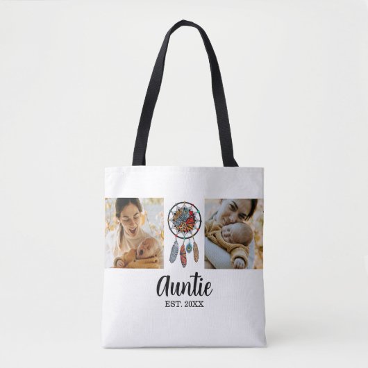 Dream Catcher Auntie Established Script 2 Photo Tote Bag (Voorkant)