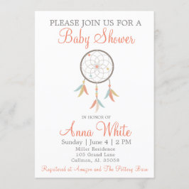 Dream Catcher Baby shower Invitation Kaart