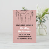 Dream catcher baby shower-uitnodiging aankondiging (Staand voorkant)