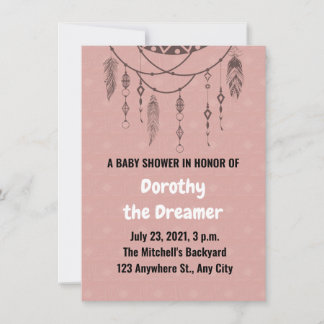 Dream catcher baby shower-uitnodiging aankondiging