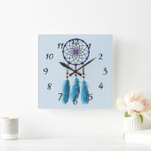 Dream catcher Background Vierkante Klok (Huis)