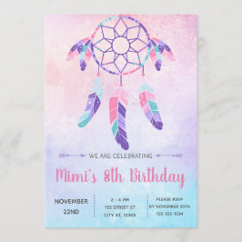 Dream Catcher Birthday Invitation Kaart