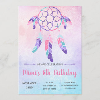 Dream Catcher Birthday Invitation Kaart