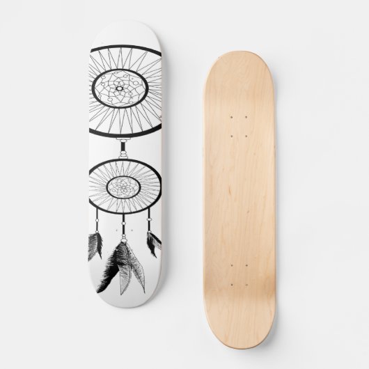 DREAM CATCHER BLACK EN WHITE PERSOONLIJK SKATEBOARD (Voorkant)