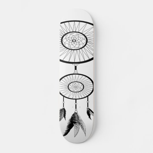 DREAM CATCHER BLACK EN WHITE PERSOONLIJK SKATEBOARD (Voorkant)