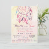 Dream Catcher Boho Baby shower Uitnodiging (Staand voorkant)