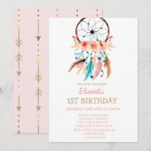 Dream Catcher, Boho Birthday Uitnodiging (Voorkant / Achterkant)