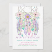 Dream Catcher Boho Feathers Arrows Invitation Kaart (Voorkant)