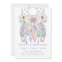 Dream Catcher Boho Feathers Arrows Invitation