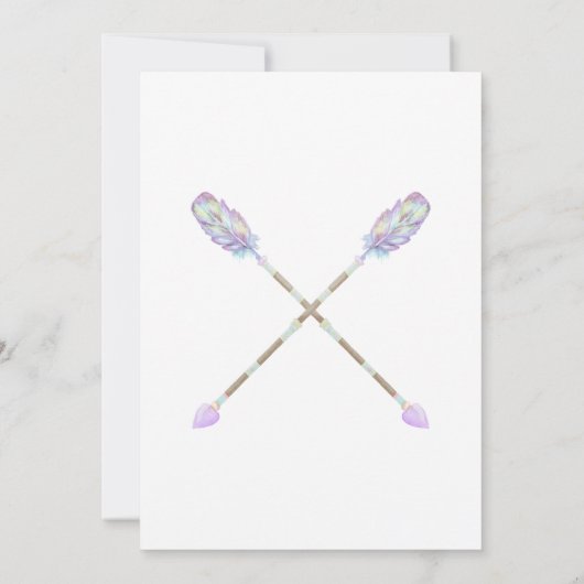 Dream Catcher Boho Feathers Arrows Invitation Kaart (Achterkant)