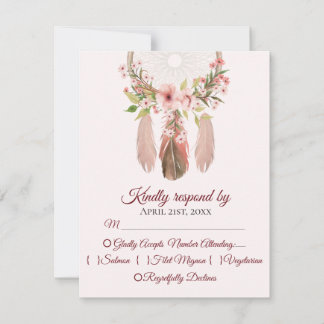 Dream Catcher | Boho Wedding Response Kaarten RSVP Kaartje